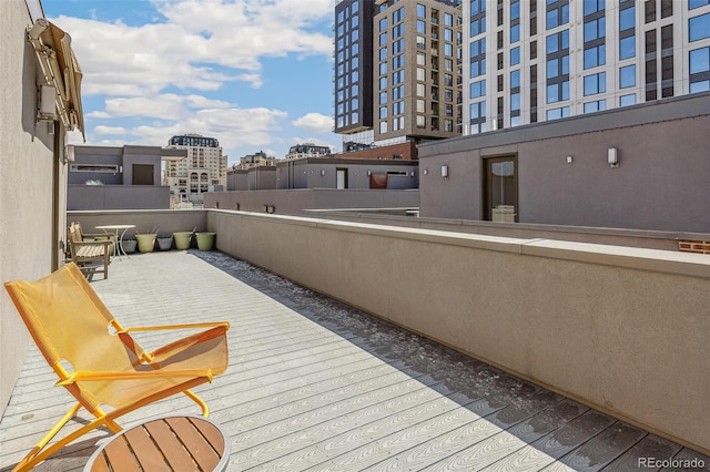 balcony featuring a view of city