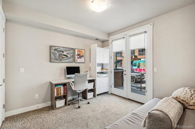 1012 Bannock St, Denver, CO 80204 - office space with carpet flooring, baseboards, and french doors
