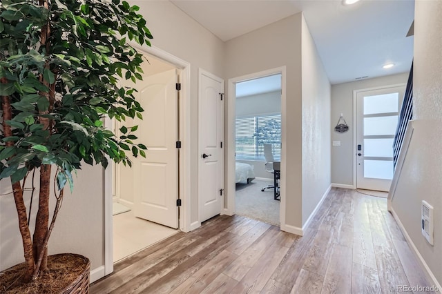 entryway featuring wood-type flooring