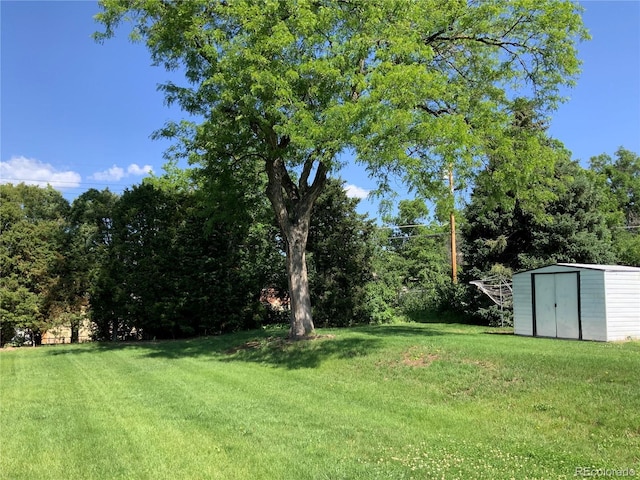 2797 S Newton Way, Denver, CO 80236 - view of grassy yard featuring a storage unit