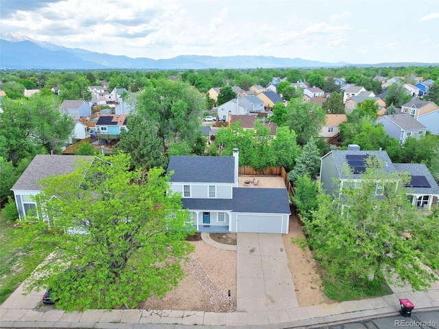 2726 Dickens Dr, Colorado Springs, CO 80916 - aerial perspective of suburban area featuring a mountainous background