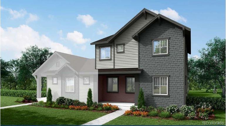5069 Mckinnon Ct, Timnath, CO 80547 - view of front facade featuring a front yard and a porch