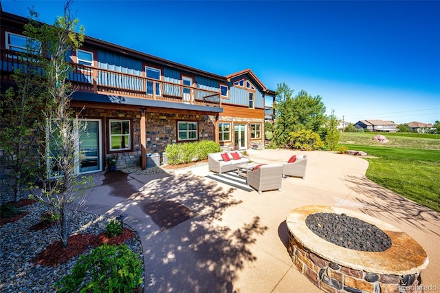 view of patio / terrace with outdoor lounge area and a wooden deck