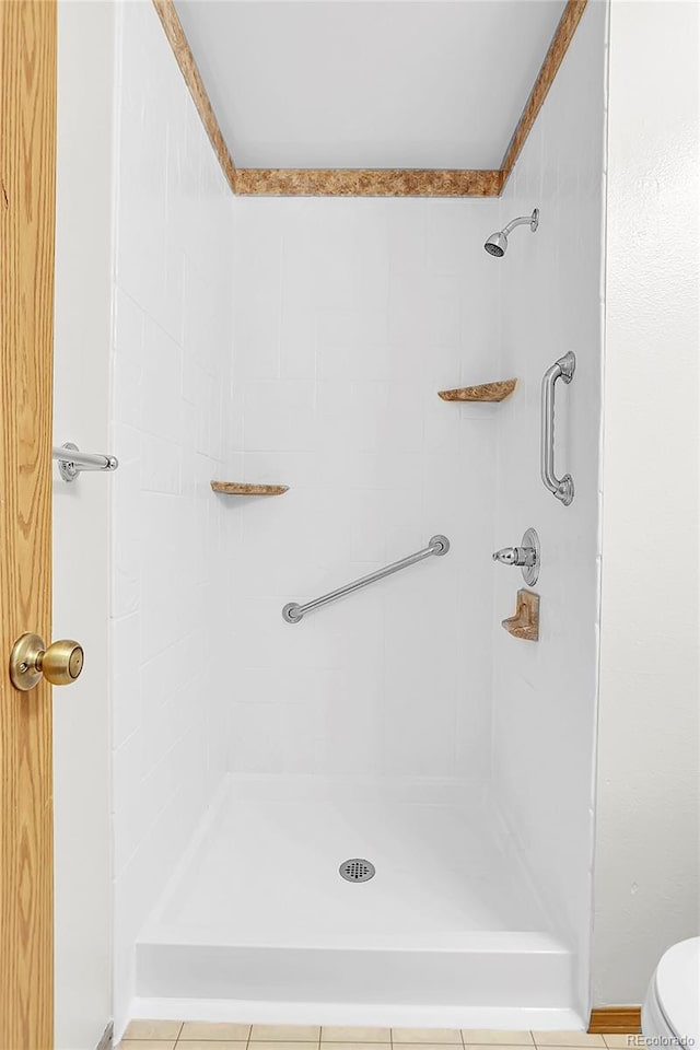 bathroom with a shower