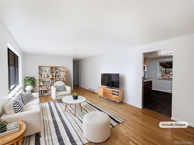 living room featuring hardwood / wood-style floors