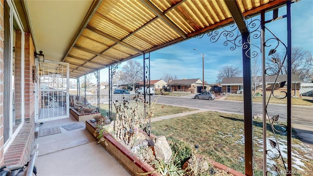 view of patio / terrace with a residential view