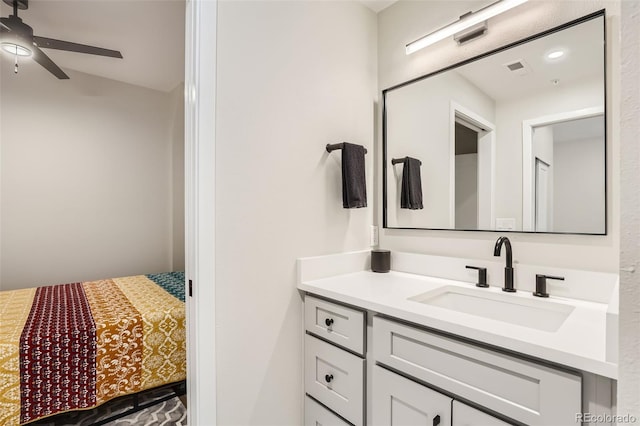 4025 Jason St Unit 101, Denver, CO 80211 - bathroom with vanity and a ceiling fan