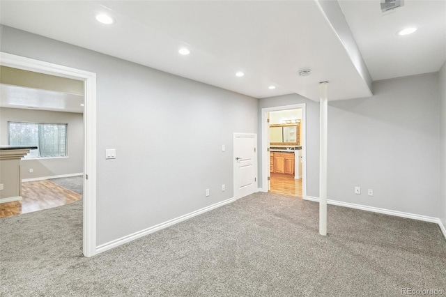 7400 W Grant Ranch Blvd Unit 52, Littleton, CO 80123 - below grade area featuring carpet flooring and recessed lighting