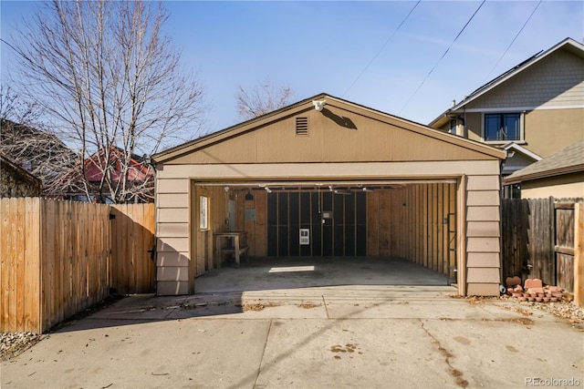 view of garage