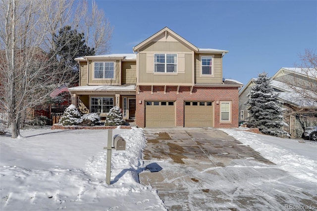 view of front of home with a garage