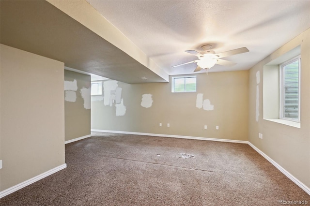 3784 Swadley St, Wheat Ridge, CO 80033 - below grade area featuring carpet flooring and a ceiling fan