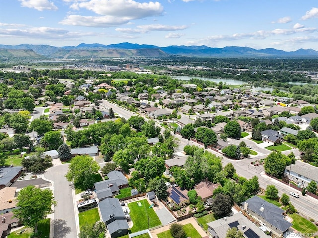 3784 Swadley St, Wheat Ridge, CO 80033 - aerial view of residential area with a water and mountain view