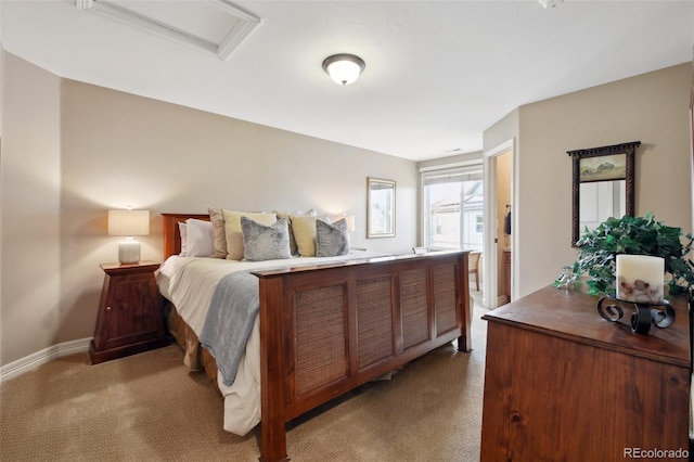 17490 W 67th Ave, Arvada, CO 80007 - carpeted bedroom featuring baseboards and attic access