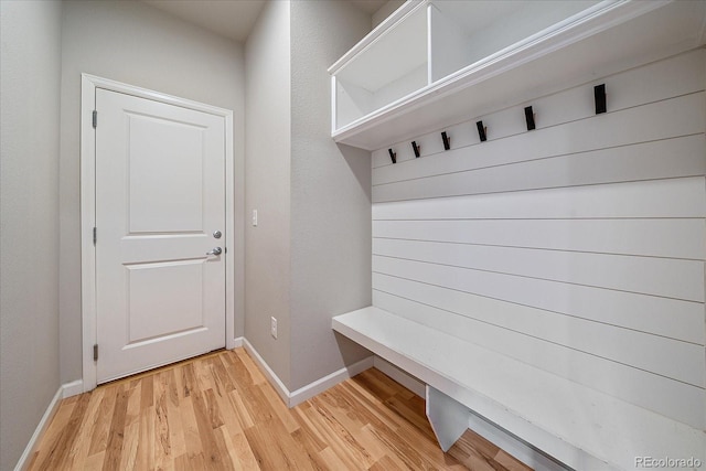 mudroom with light wood-type flooring