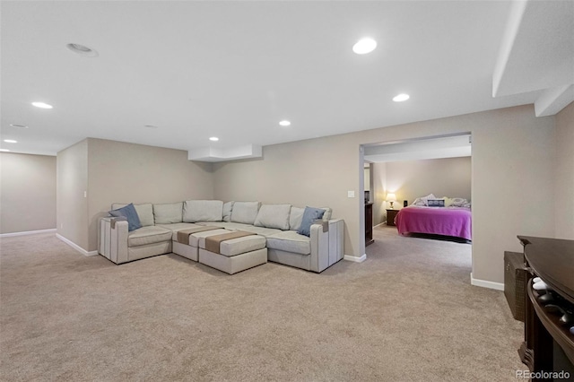 20460 Oakbrook Ln, Parker, CO 80138 - carpeted living area with baseboards and recessed lighting