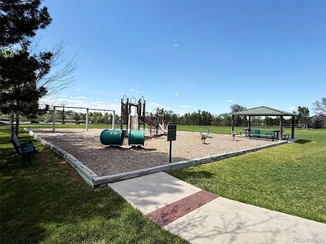 20460 Oakbrook Ln, Parker, CO 80138 - communal playground featuring a gazebo, a yard, and heating fuel