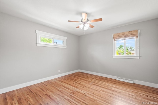 335 N 11th Ave, Brighton, CO 80601 - empty room with baseboards, light wood finished floors, and ceiling fan