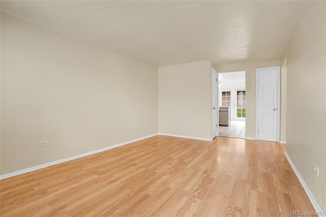 empty room featuring light hardwood / wood-style flooring