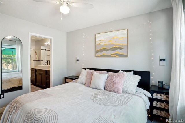 4080 Adams St, Denver, CO 80216 - bedroom featuring ensuite bathroom and ceiling fan