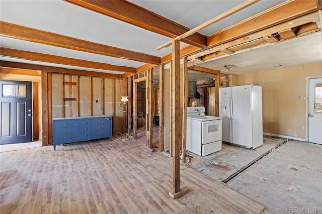 660 K Ave, Limon, CO 80828 - below grade area with white refrigerator with ice dispenser