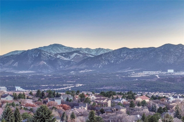 view of mountain feature with a residential view