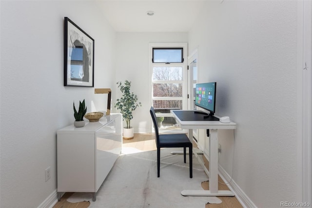 office featuring light hardwood / wood-style flooring