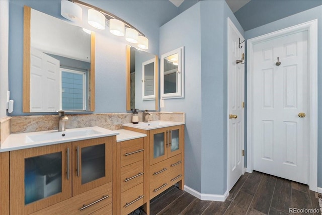 5370 S Gray St, Littleton, CO 80123 - bathroom with double vanity and wood finished floors