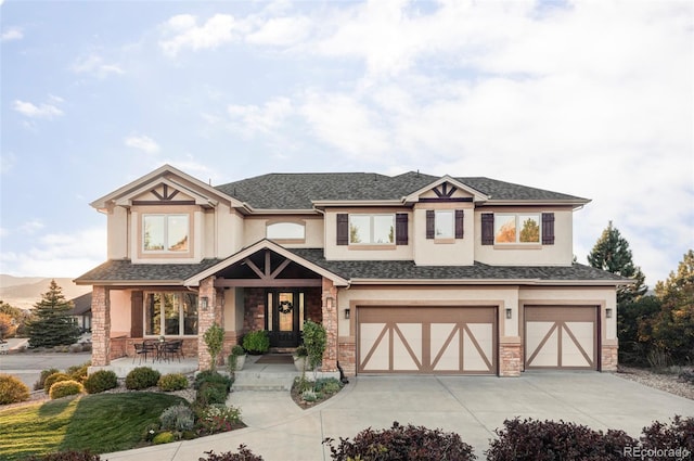 view of front facade with a garage