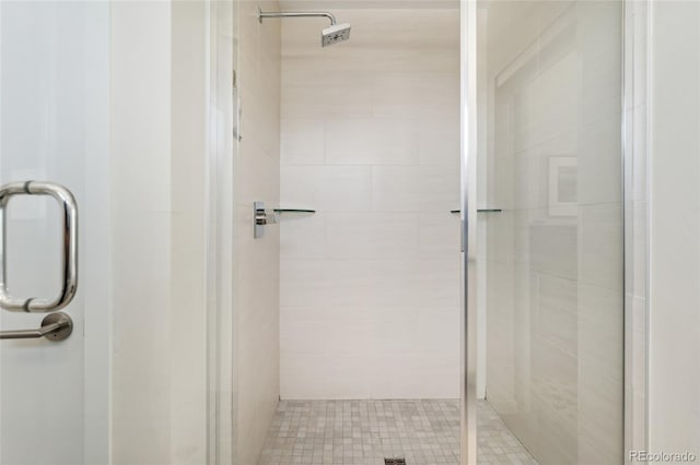 bathroom featuring a stall shower