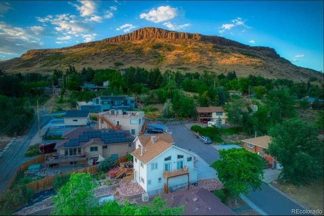 420 Sunshine Pkwy, Golden, CO 80403 - aerial view of property and surrounding area with a mountainous background
