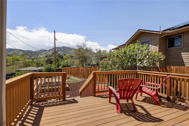 420 Sunshine Pkwy, Golden, CO 80403 - wooden deck with a mountain view and fence
