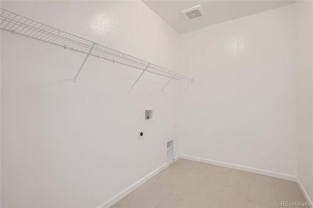 laundry area with washer hookup and hookup for an electric dryer