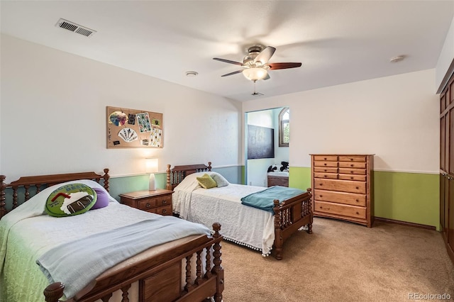 13837 W 59th Pl, Arvada, CO 80004 - bedroom with light carpet and ceiling fan