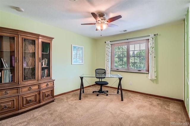 13837 W 59th Pl, Arvada, CO 80004 - office area with light colored carpet and ceiling fan