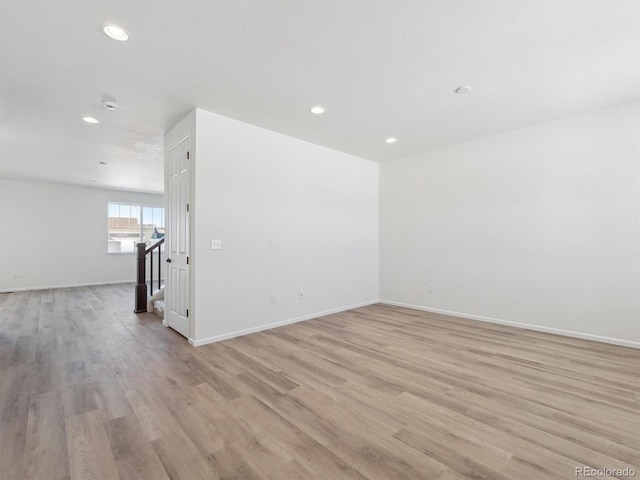 empty room featuring light wood-type flooring