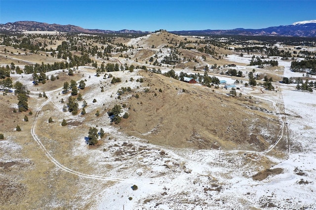 aerial view with a mountain view