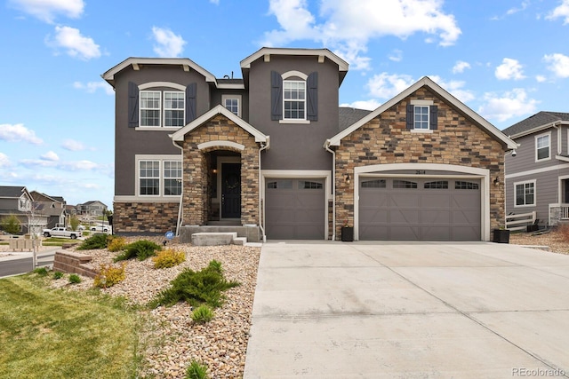 view of front property with a garage