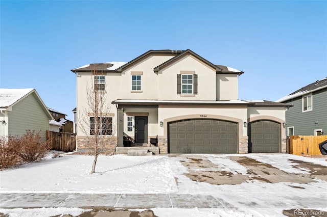 view of front property featuring a garage