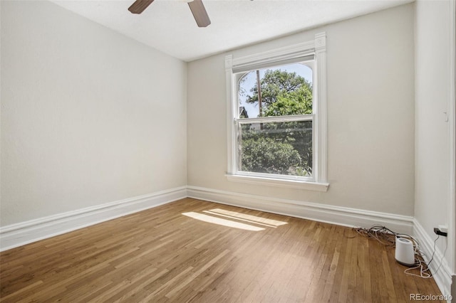 351 Bannock St, Denver, CO 80223 - unfurnished room featuring hardwood / wood-style flooring and ceiling fan