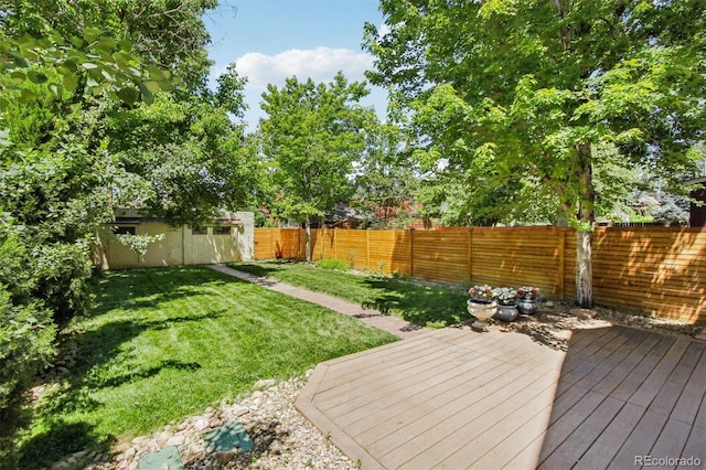 351 Bannock St, Denver, CO 80223 - wooden terrace featuring a fenced backyard
