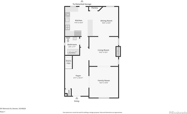 351 Bannock St, Denver, CO 80223 - view of property floor plan