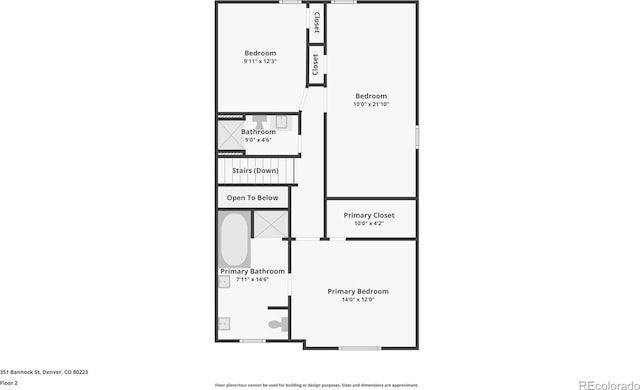351 Bannock St, Denver, CO 80223 - view of property floor plan
