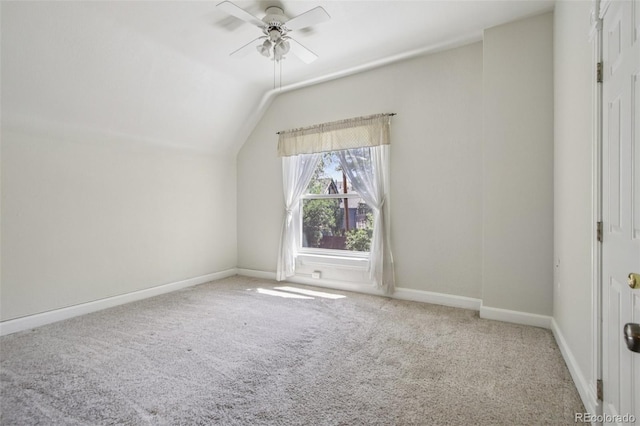351 Bannock St, Denver, CO 80223 - bonus room featuring ceiling fan, carpet, and vaulted ceiling