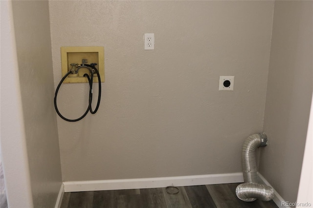 laundry area featuring washer hookup, dark wood-type flooring, and electric dryer hookup