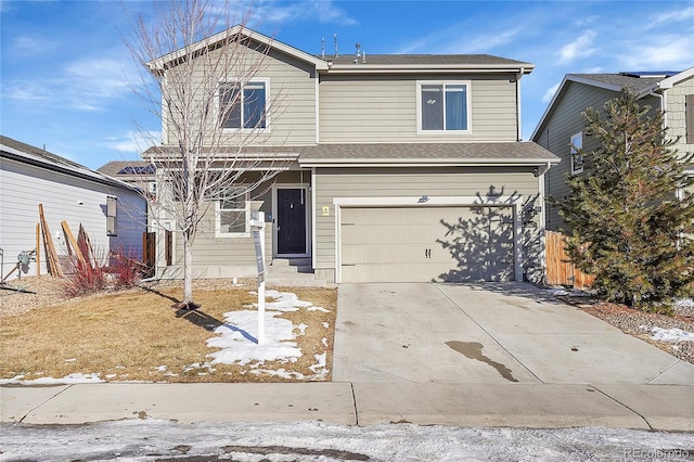 view of property featuring a garage