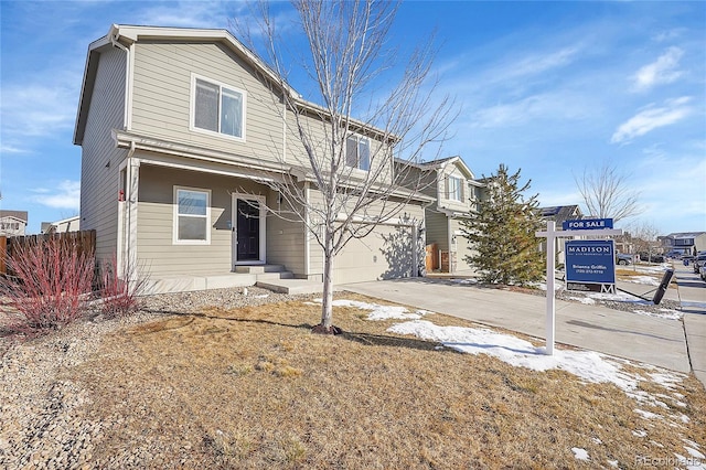 view of front of home featuring a garage