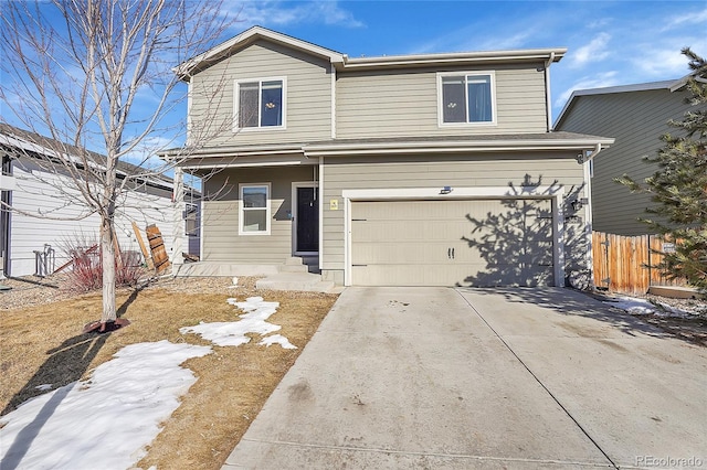 view of property featuring a garage