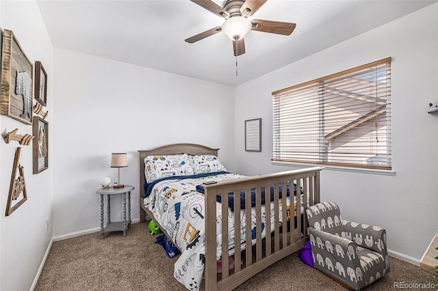 17464 Crestview Ct, Monument, CO 80132 - carpeted bedroom featuring baseboards and ceiling fan