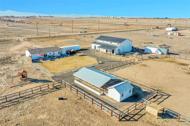 aerial view featuring a rural view