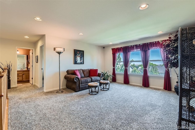 13962 Dexter Way, Thornton, CO 80602 - carpeted living area featuring recessed lighting and baseboards